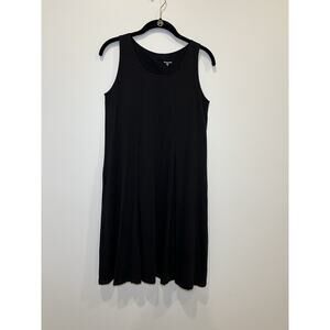 Garnet Hill Black Sleeveless Dress Size Small Pockets Minimalist‎ Casual